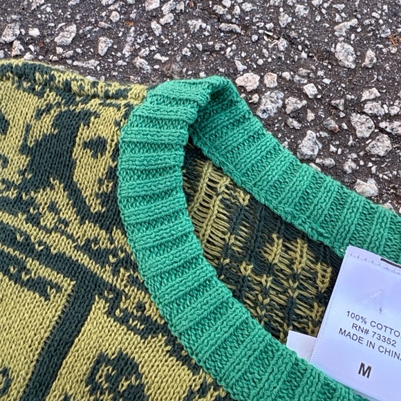 Unisex green sweater Dollar Bills money print   #peak#Y2KSweater#StPatricksday - Picture 3 of 6